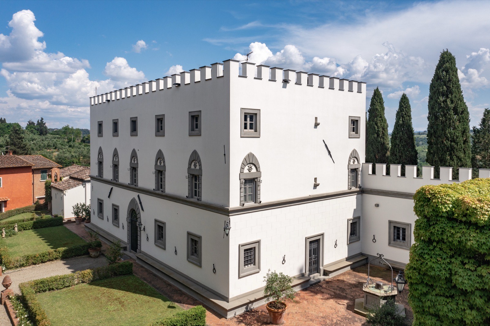 Crenellated villa near San Miniato, Tuscany